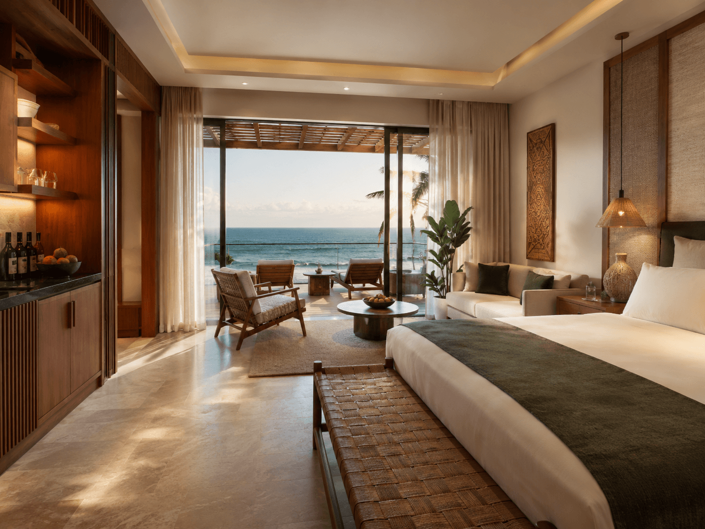 Atmosphère élégante d’une chambre de l’hôtel